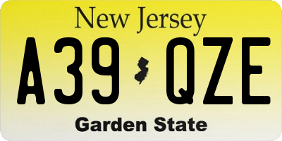 NJ license plate A39QZE