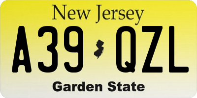 NJ license plate A39QZL