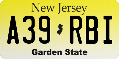 NJ license plate A39RBI