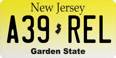 NJ license plate A39REL