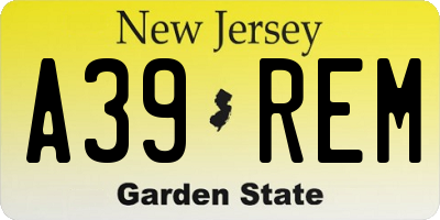 NJ license plate A39REM