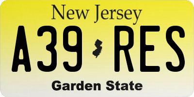 NJ license plate A39RES