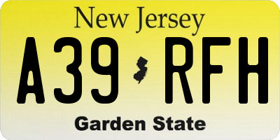 NJ license plate A39RFH