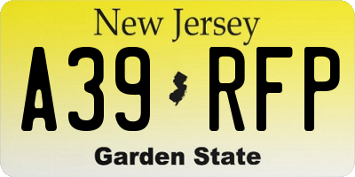 NJ license plate A39RFP