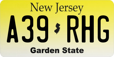 NJ license plate A39RHG