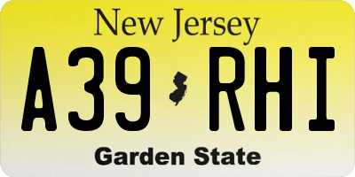NJ license plate A39RHI