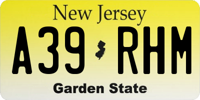 NJ license plate A39RHM