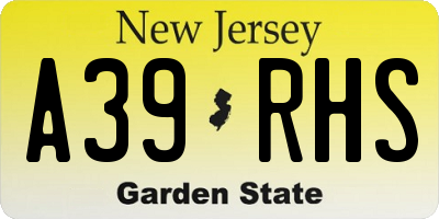 NJ license plate A39RHS