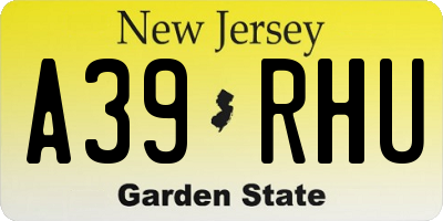 NJ license plate A39RHU