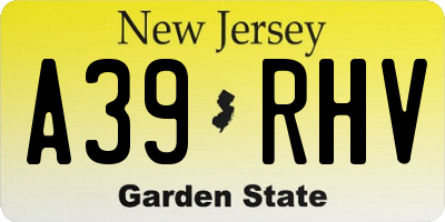 NJ license plate A39RHV