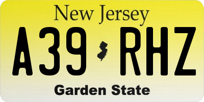 NJ license plate A39RHZ