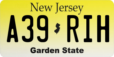 NJ license plate A39RIH