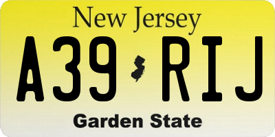 NJ license plate A39RIJ
