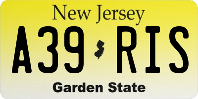NJ license plate A39RIS