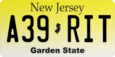 NJ license plate A39RIT