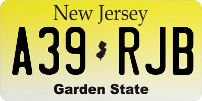 NJ license plate A39RJB