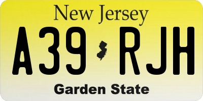 NJ license plate A39RJH