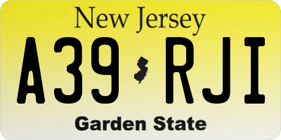 NJ license plate A39RJI