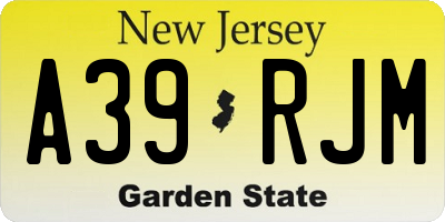 NJ license plate A39RJM
