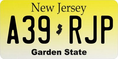 NJ license plate A39RJP