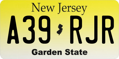 NJ license plate A39RJR