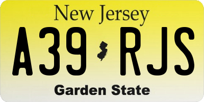NJ license plate A39RJS