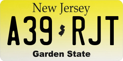 NJ license plate A39RJT