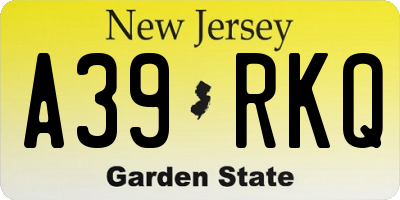 NJ license plate A39RKQ