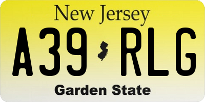 NJ license plate A39RLG