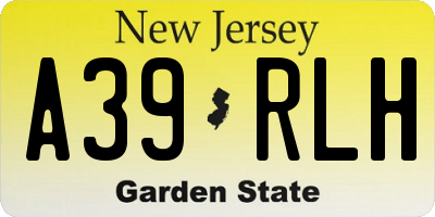 NJ license plate A39RLH