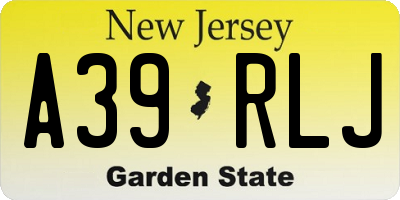 NJ license plate A39RLJ