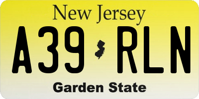 NJ license plate A39RLN