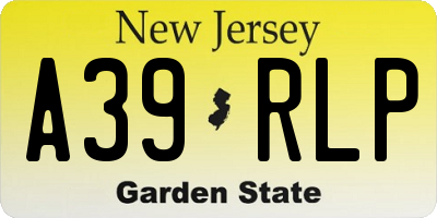 NJ license plate A39RLP