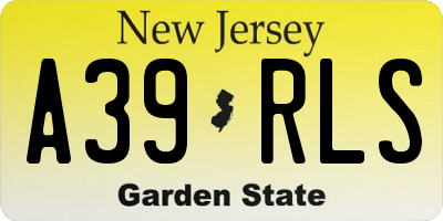 NJ license plate A39RLS