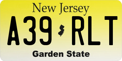 NJ license plate A39RLT