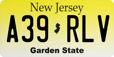 NJ license plate A39RLV