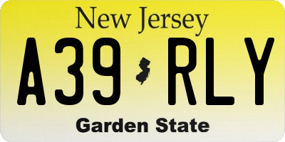 NJ license plate A39RLY