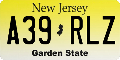 NJ license plate A39RLZ