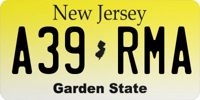 NJ license plate A39RMA