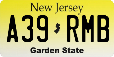 NJ license plate A39RMB
