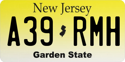 NJ license plate A39RMH