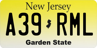 NJ license plate A39RML