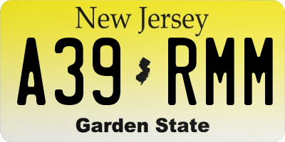 NJ license plate A39RMM