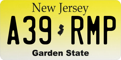 NJ license plate A39RMP