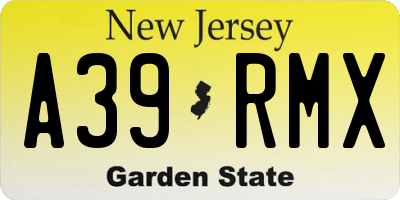 NJ license plate A39RMX