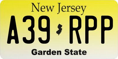 NJ license plate A39RPP