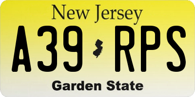 NJ license plate A39RPS
