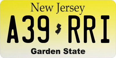 NJ license plate A39RRI