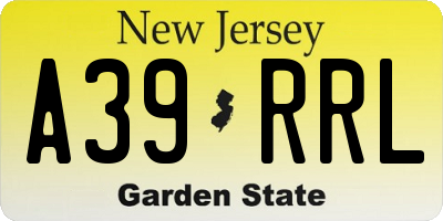 NJ license plate A39RRL