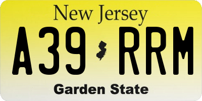 NJ license plate A39RRM